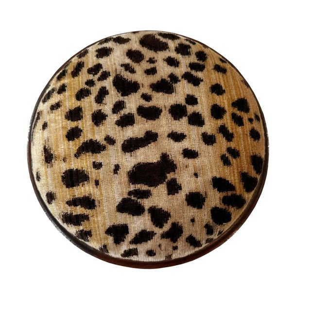 English Antique English Footstool With Vintage Scalamandré For Sale - Image 3 of 6