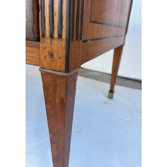 Louis XVI Style Marble Top Commodes, Set of 2 For Sale - Image 4 of 8