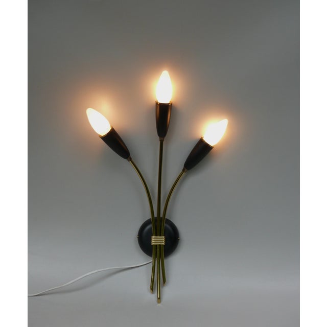 Vintage Wall Light in Brass, 1950s For Sale - Image 4 of 18
