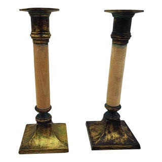 Brass Candlesticks, 1920s, Set of 2 For Sale