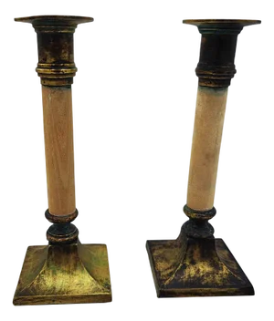 Brass Candlesticks, 1920s, Set of 2