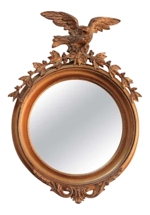 American Regency-Style Perched Eagle Acanthus Giltwood Wall Mirror