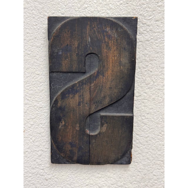Letter "S" Woodblock Wall Hanging, Vintage For Sale - Image 10 of 12