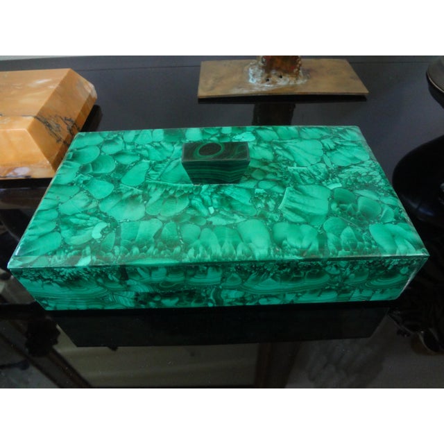 Vintage Decorative Malachite Box For Sale In Houston - Image 6 of 10