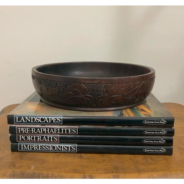 Handcarved African Hardwood Rhino Bowl / Catchall For Sale - Image 11 of 17