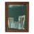 “Cabin Fern" Green Abstract Art in Antique Frame, Transitional Living Room Art by JTS For Sale