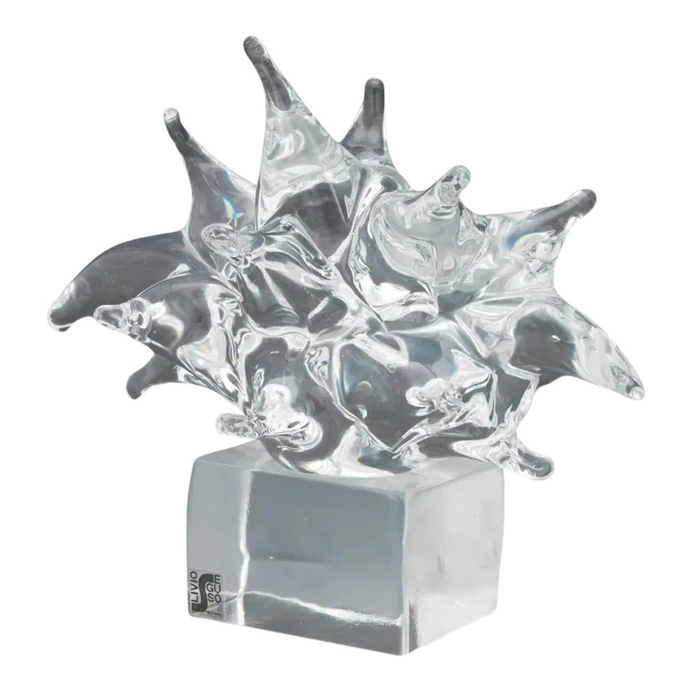 Livio Seguso (Italian b. 1930) Large Clear Abstract Glass