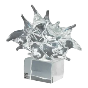 Livio Seguso (Italian b. 1930) Large Clear Abstract Glass Sculpture