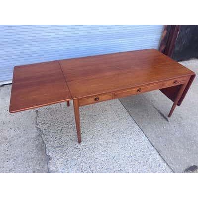 Mid-Century Modern Hans J. Wegner Model 305 Drop-Leaf Desk, Oak & Teak, 1960 For Sale - Image 3 of 17