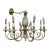 Vintage 8 Light Cut Crystal and Brass Pineapple Chandelier For Sale