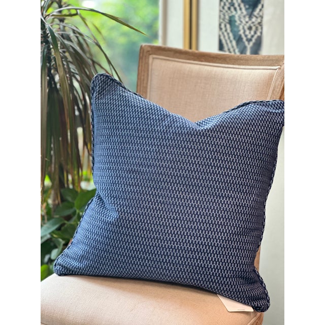 Traditional Premium Dark Blue Pillow For Sale - Image 3 of 7