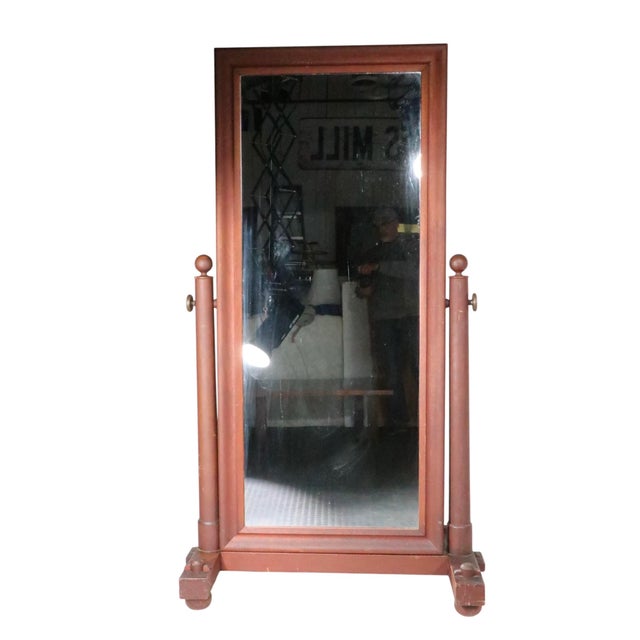 Early 20th Century Arts and Crafts Style Full Length Cheval Dressing Mirror For Sale - Image 5 of 13