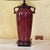 1990s Vintage Burgundy Glazed Ceramic Table Lamp With Bell Shade, Circa Late 20th Century For Sale - Image 5 of 18