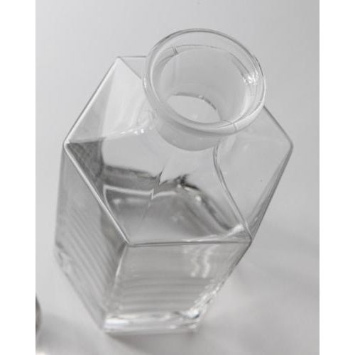 Vintage Hexagonal Glass Decanters with Sphere Stoppers, 1970s, Set of 2 For Sale - Image 9 of 11