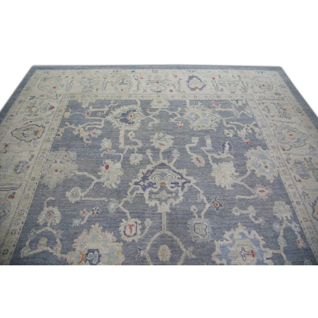 Turkish Modern Turkish Oushak Rug Gray & Beige Handwoven Wool Rug 9'2" X 13' For Sale - Image 3 of 6