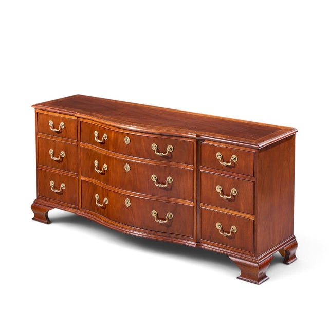 Brown Baker Furniture Georgian Mahogany Bow Front Dresser For Sale - Image 8 of 9