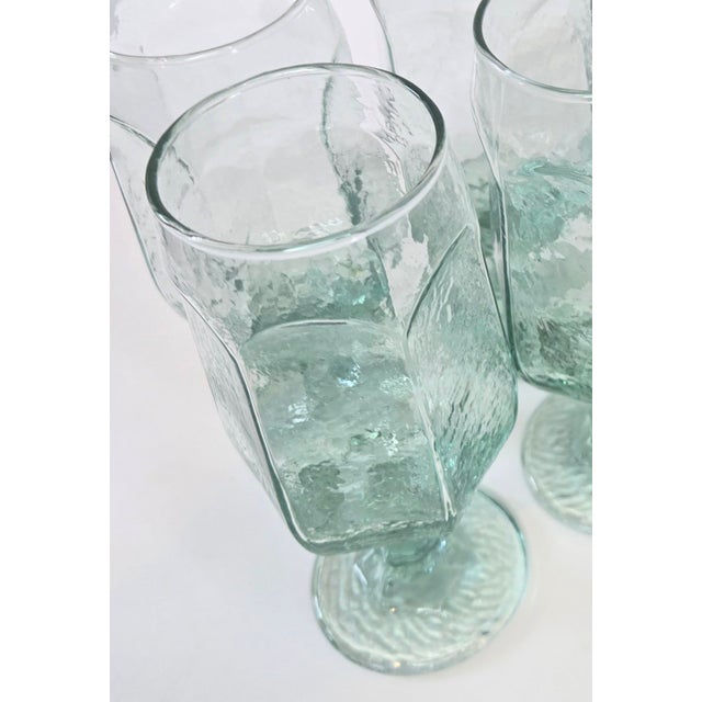Late 20th Century Icy Green Goblets - Set of Four For Sale - Image 9 of 13