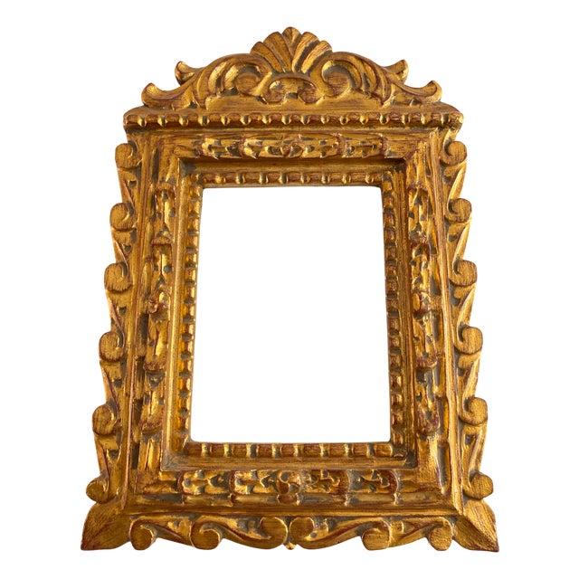 Rectangular Frame in Gold Leaf Gilded Wood, 1980s For Sale