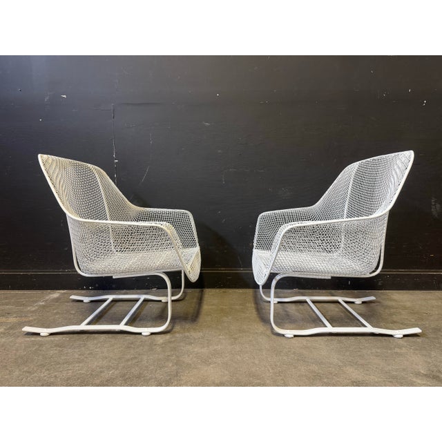 1950s Pair of 1950’s Russell Woodard Sculptural Spring Chairs With Ottoman Set, 4 Pieces, Attributed For Sale - Image 5 of 11