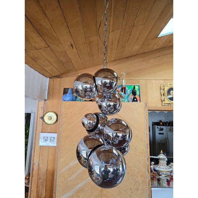 1990s 1990s Mid Century Modern Chandelier Attributed Robert Sonneman For Sale - Image 5 of 16