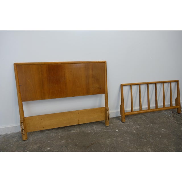 Mid Century Modern Gibbings Twin Headboard And Footboard Set 2