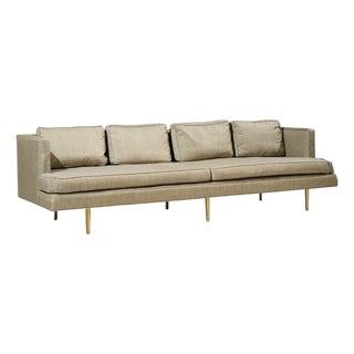 Edward Wormley for Dunbar Model 4907 Mid Century Brass Leg Sofa For Sale
