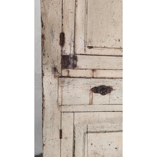 Cream Antique European Wabi Sabi Pantry Cabinet For Sale - Image 8 of 10