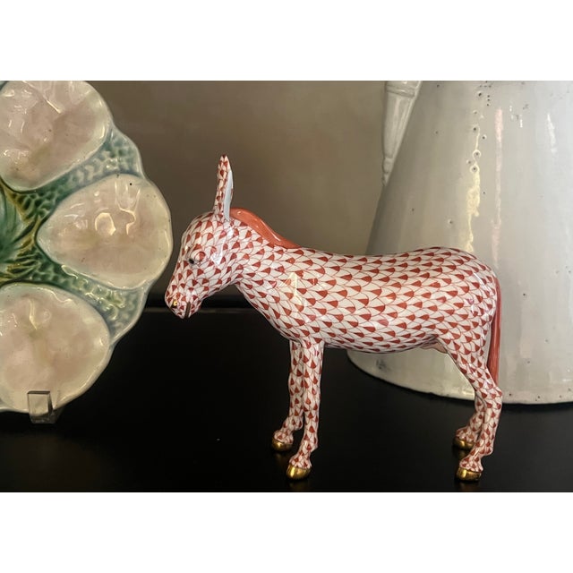 Herend Herend Hungarian Hand Painted Donkey With Gold Hooves, C. 1990's For Sale - Image 4 of 9