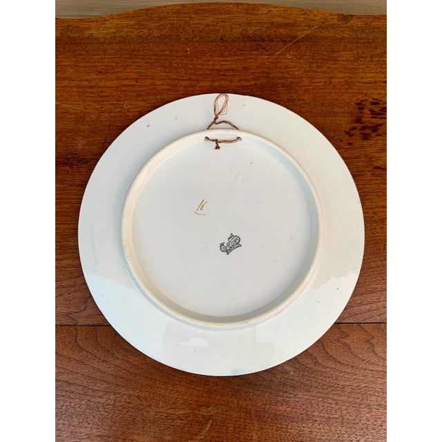 Vintage Neoclassical French Porcelain Mont Saint Michel Wall Plate For Sale - Image 9 of 10