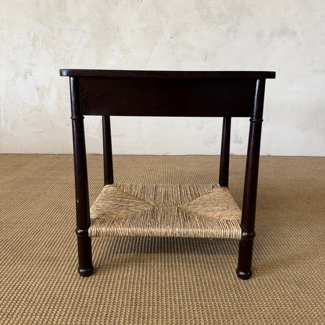 Amber Nightstand With Rush Shelf For Sale - Image 11 of 14