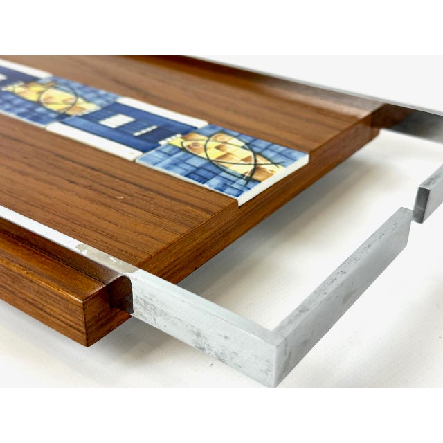 Mid-Century Modern Teak Serving Tray with Tile Inlay, 1960s For Sale - Image 6 of 10