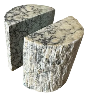Pair of Late 20th Century Blue Alabaster Bookends