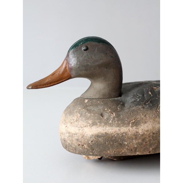 Vintage Hand-Painted Mallard Duck Decoy Folk Art For Sale - Image 12 of 15