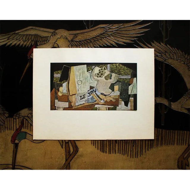 1940s 1940s After Georges Braque "The Newspaper" First Edition Period Swiss Offset Lithograph For Sale - Image 5 of 8