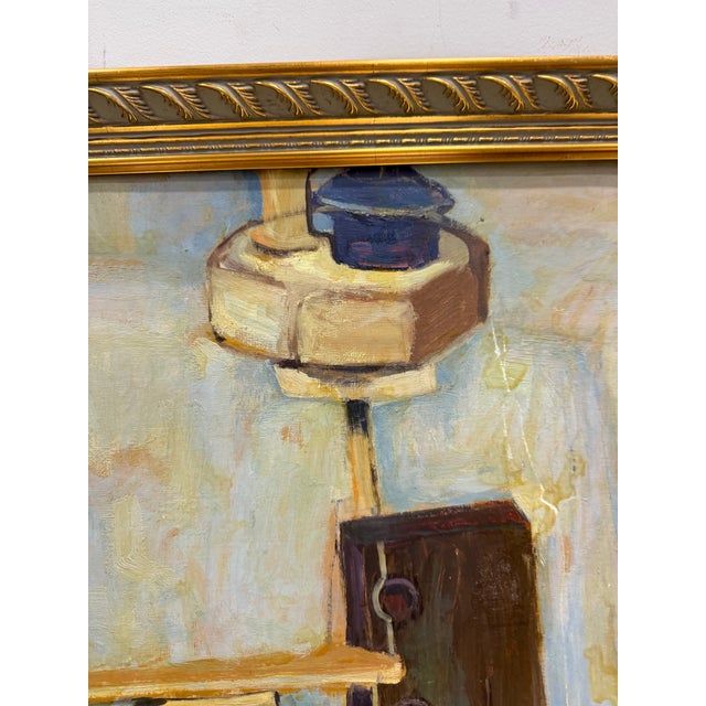 Paint Vintage Geometric Abstract O/C in the Manner of Martha Willis Breeden For Sale - Image 7 of 12