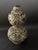 Vintage Chinese Style Carved White Cinnabar Resin Double Gourd Vase Faux Ivory For Sale - Image 4 of 8