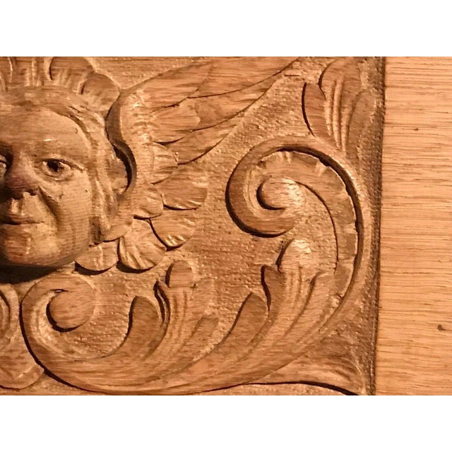 Wood 18th-19th Century Angel Cherub Putti Carved Wood Architectural Accent Panels- Set of 2 For Sale - Image 7 of 9