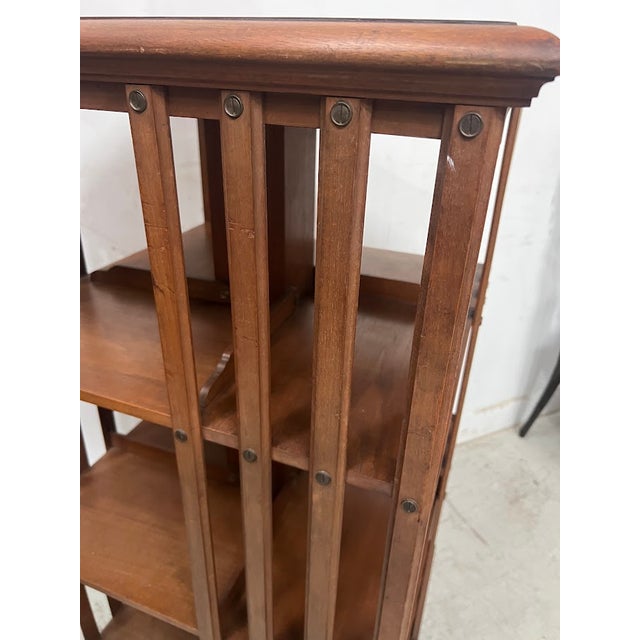 Walnut Rotating Bookcase, 20th Century For Sale - Image 12 of 15