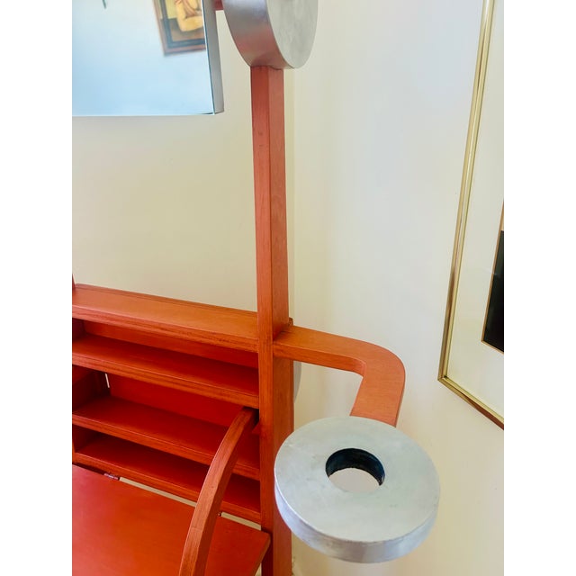 Wood Postmodern ''Robot'' Valet Stand - Sculptural Wood & Aluminum, Venice,c.1980-1990 For Sale - Image 7 of 8