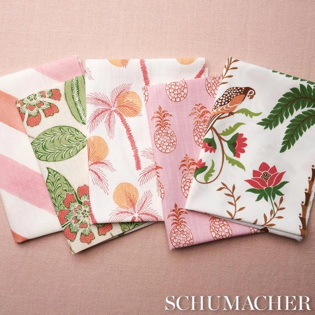 Schumacher Sample - Schumacher Piña Cove Indoor/Outdoor Fabric in Flamingo For Sale - Image 4 of 5