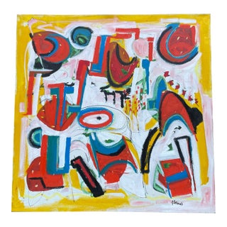 Listed John Schwab Original Oil Abstract Rothko Style Painting Cubism MCM For Sale