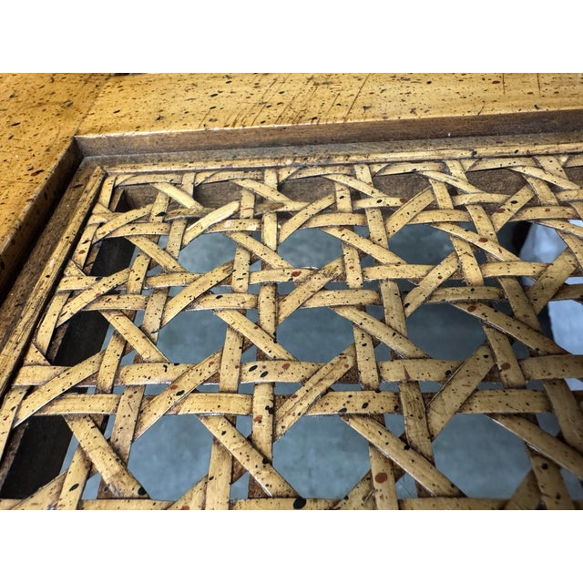 Late 20th Century Mid-Century Modern Sculptural Wood and Cane Console Table For Sale - Image 11 of 12