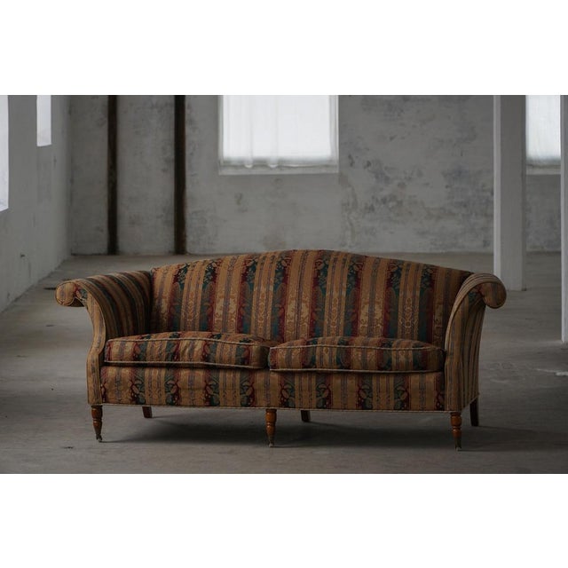 Brown Empire Style Sofa with Cushions and Castors, Denmark, 1960s For Sale - Image 8 of 18