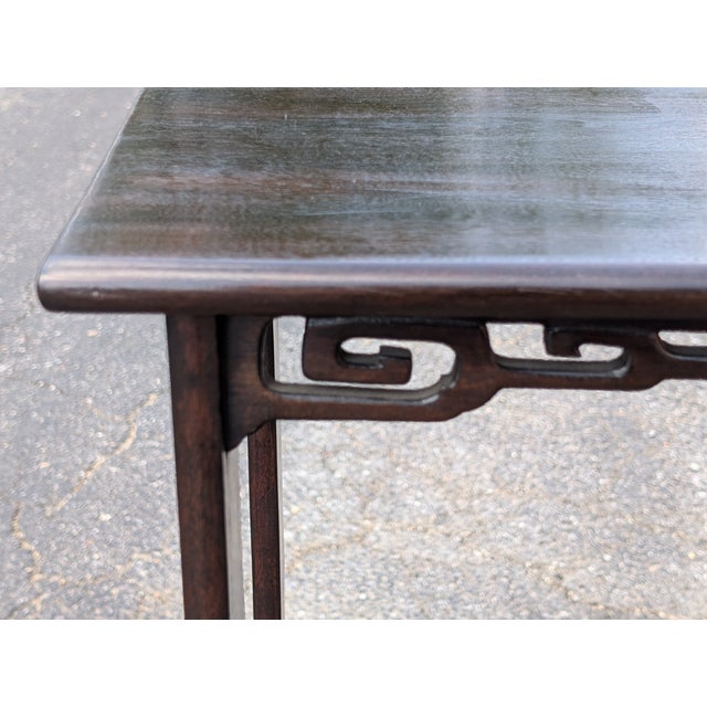 Brown Early 20th Century Chinese Carved Wooden Display Cabinet/ Console Table For Sale - Image 8 of 9