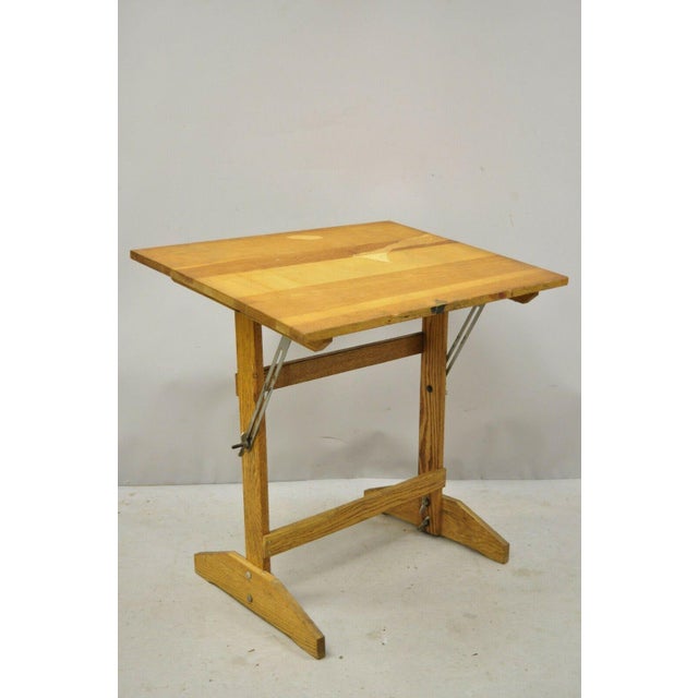 Vintage Small Solid Wood Adjustable Tilt Drafting Table Chairish