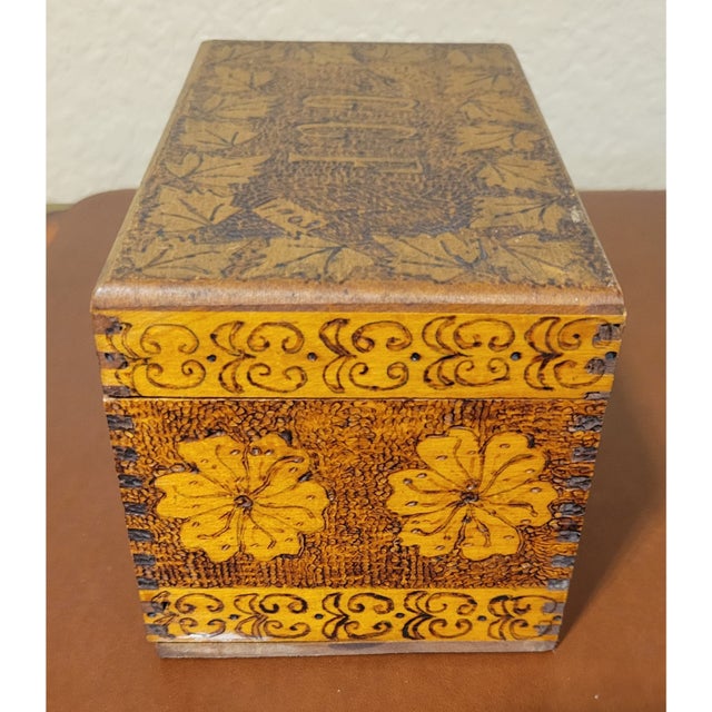 Wood Vintage Carved Tramp Art Personal Pharmacy Box For Sale - Image 7 of 7