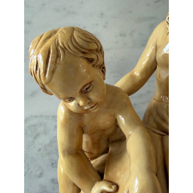 Beige Large Vintage Italian Statue Table Lamp For Sale - Image 8 of 12