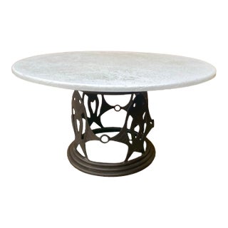 1980s Metal Stingray Base Patio Table With Fiberglass Top . For Sale