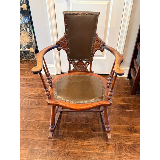 Brown 1890's Rocking Chair For Sale - Image 8 of 8