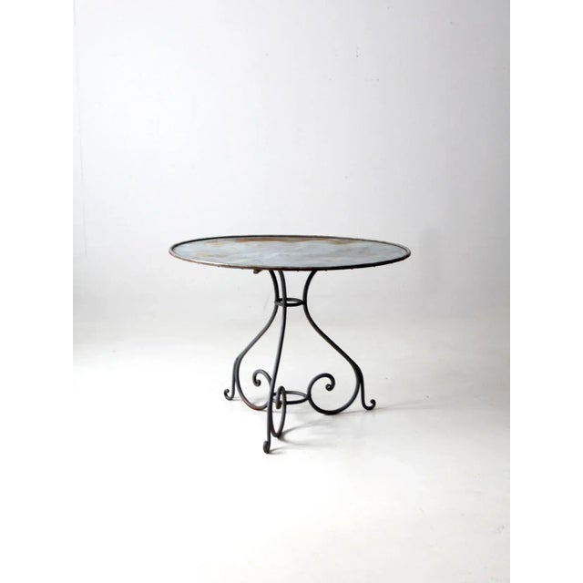 Blue Antique Metal Garden Table For Sale - Image 8 of 13
